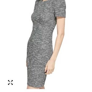 Calvin Klein Black and White Midi Dress